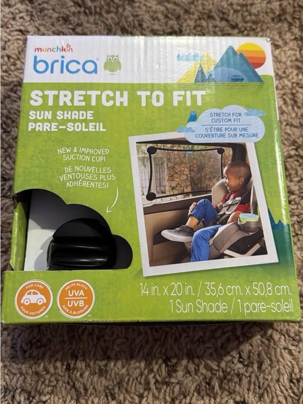 Munchkin Brica Stretch-to-Fit Sun Shade - Black